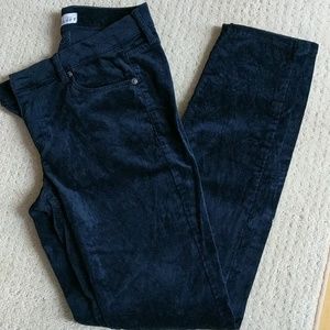 Loft Skinny Ankle Pant - navy velvet, size 4